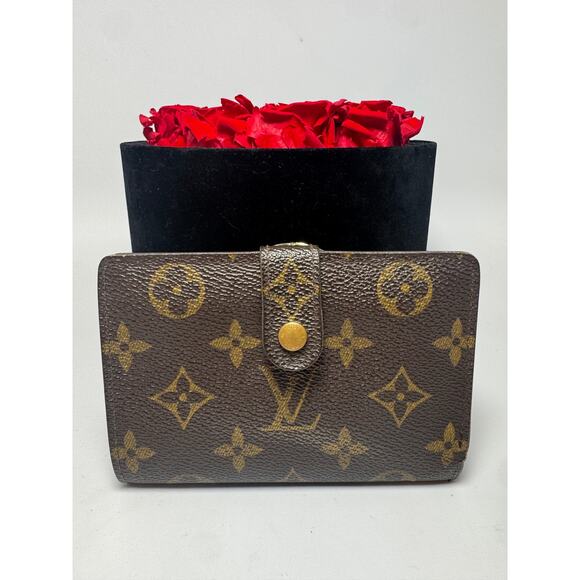 Louis Vuitton French Purse Kiss Lock Monogram Wallet-Fair Condition - Picture 1 of 14
